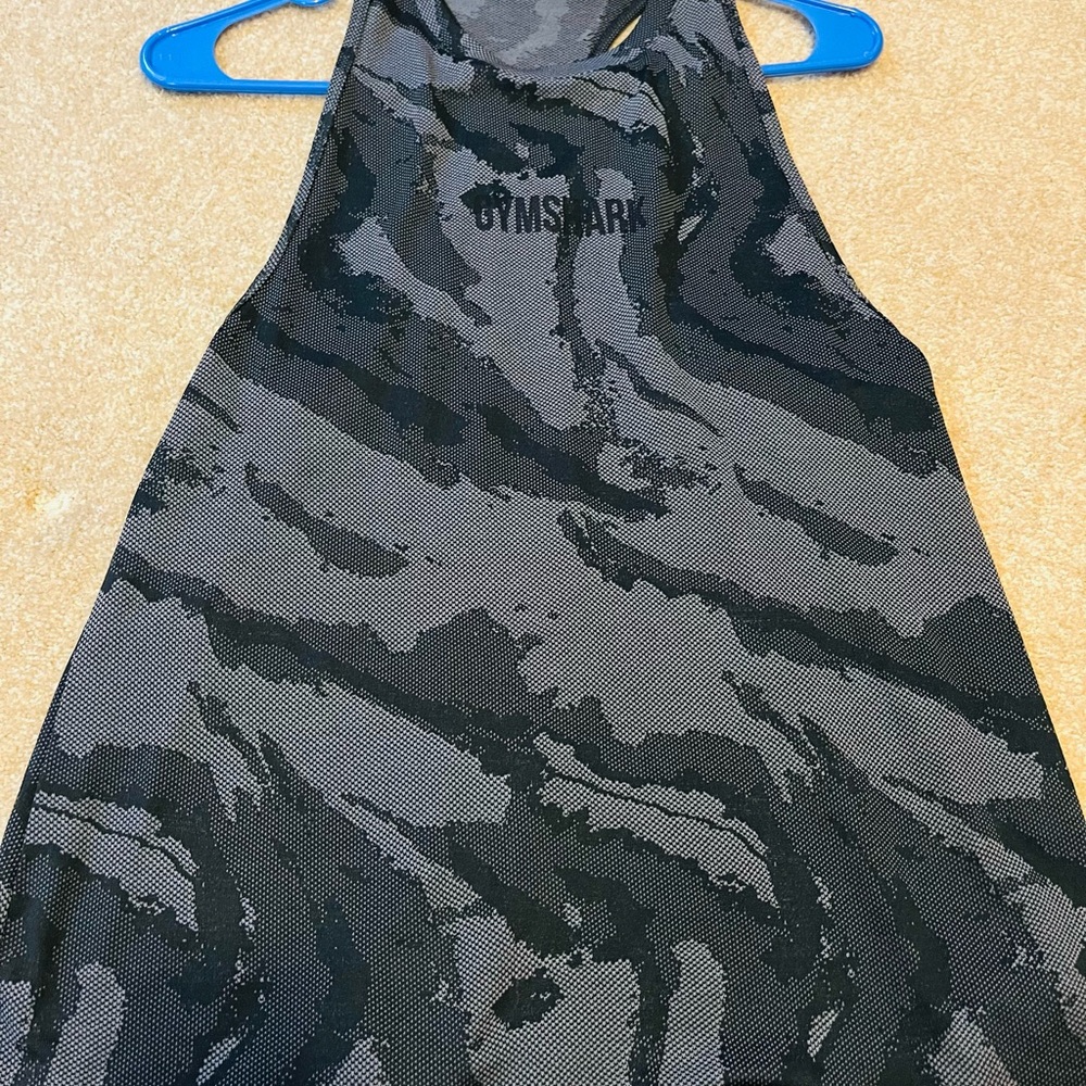Gymshark Black and Gray Patterned Tank